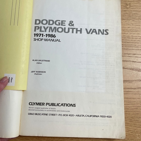 Clymer Dodge & Plymouth Vans 1971-1986 Gas & Diesel Engines Shop Repair Manual - Picture 4 of 6